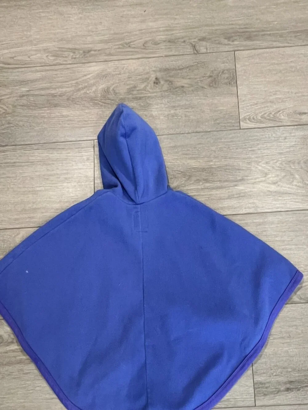 Goodlad Girls Fleece Purple Fall Hooded Poncho Owls & Leaves - One Size